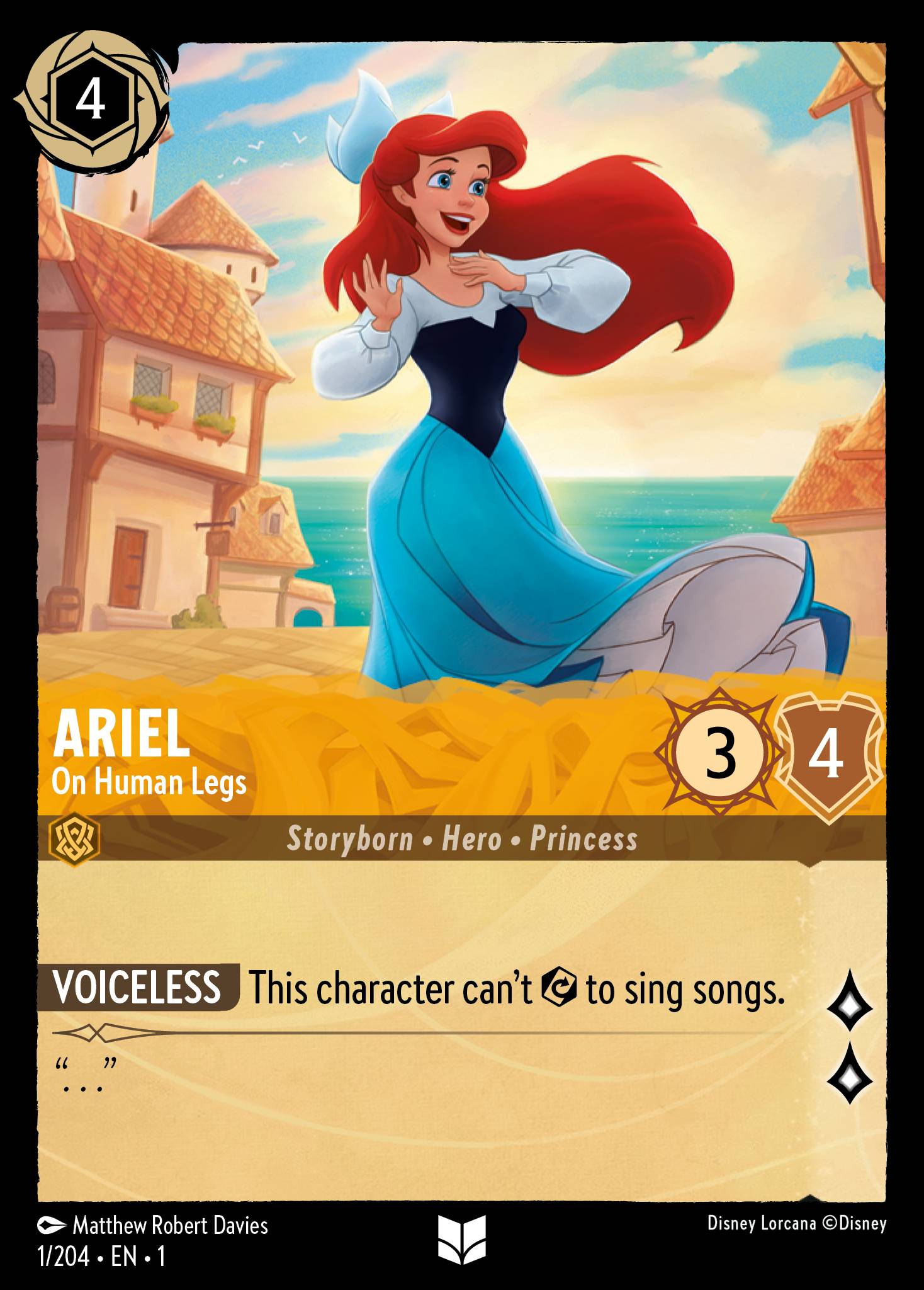 Ariel — On Human Legs Disney Lorcana card