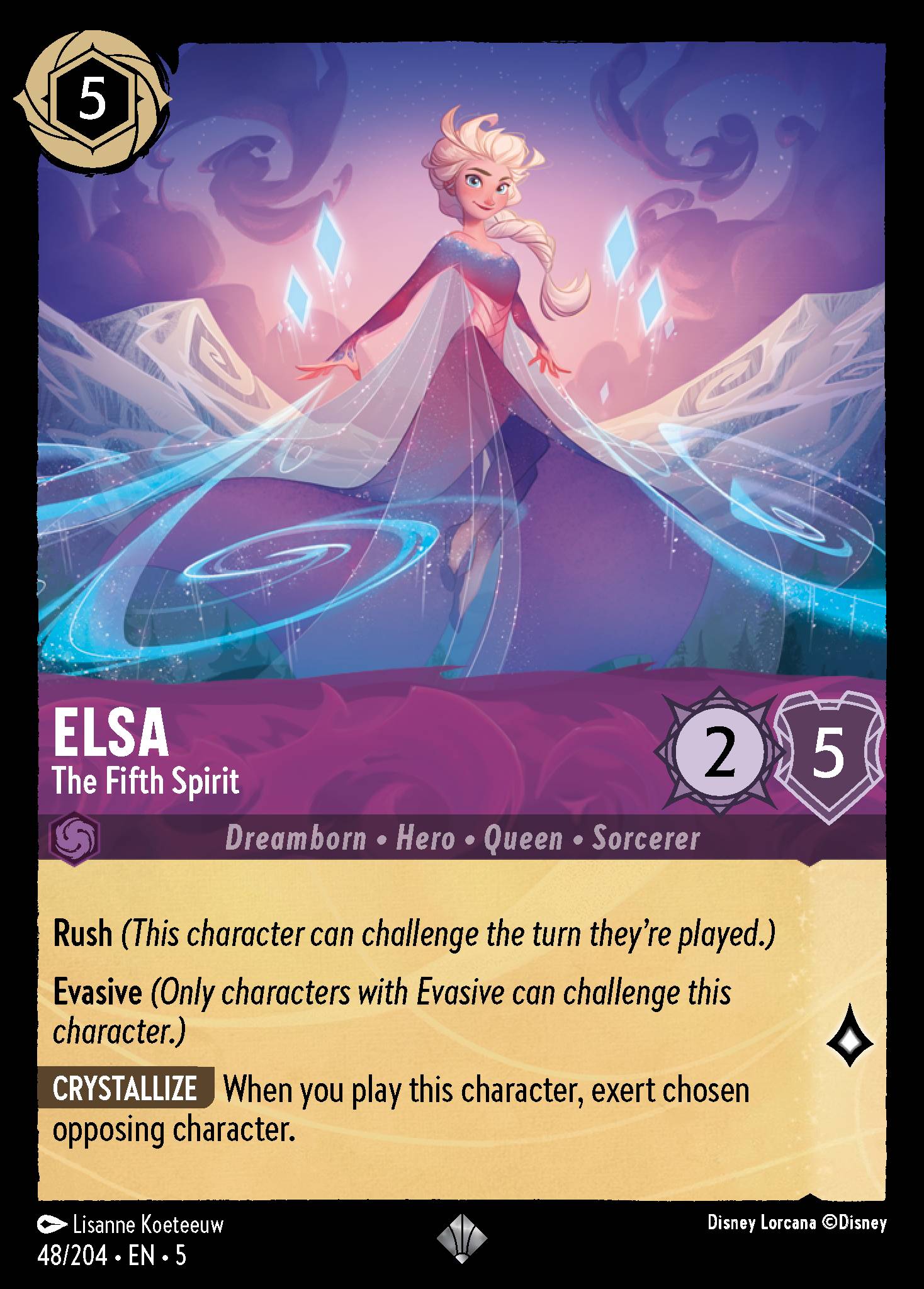 Elsa — The Fifth Spirit Disney Lorcana card