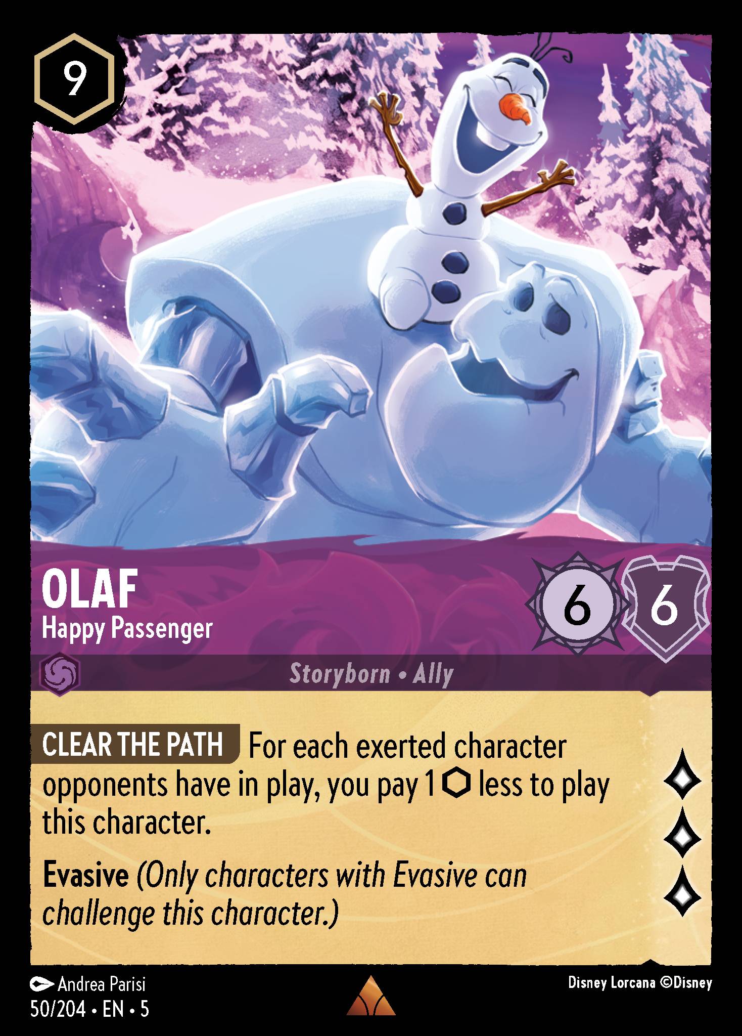 Olaf — Happy Passenger Disney Lorcana card
