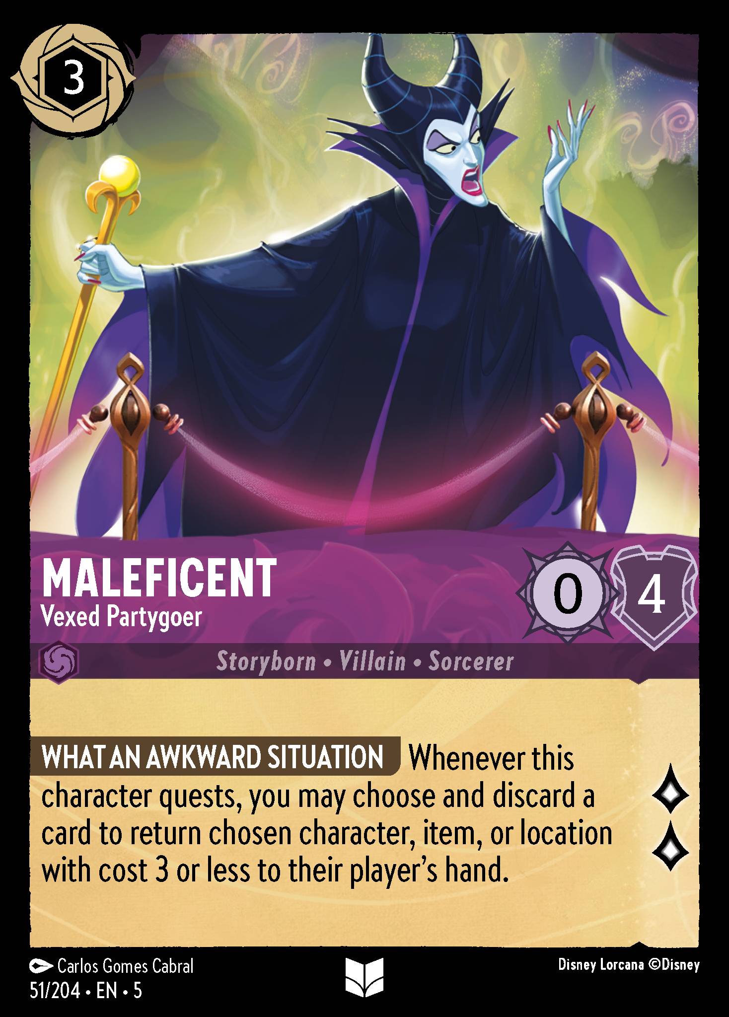 Maleficent — Vexed Partygoer Disney Lorcana card