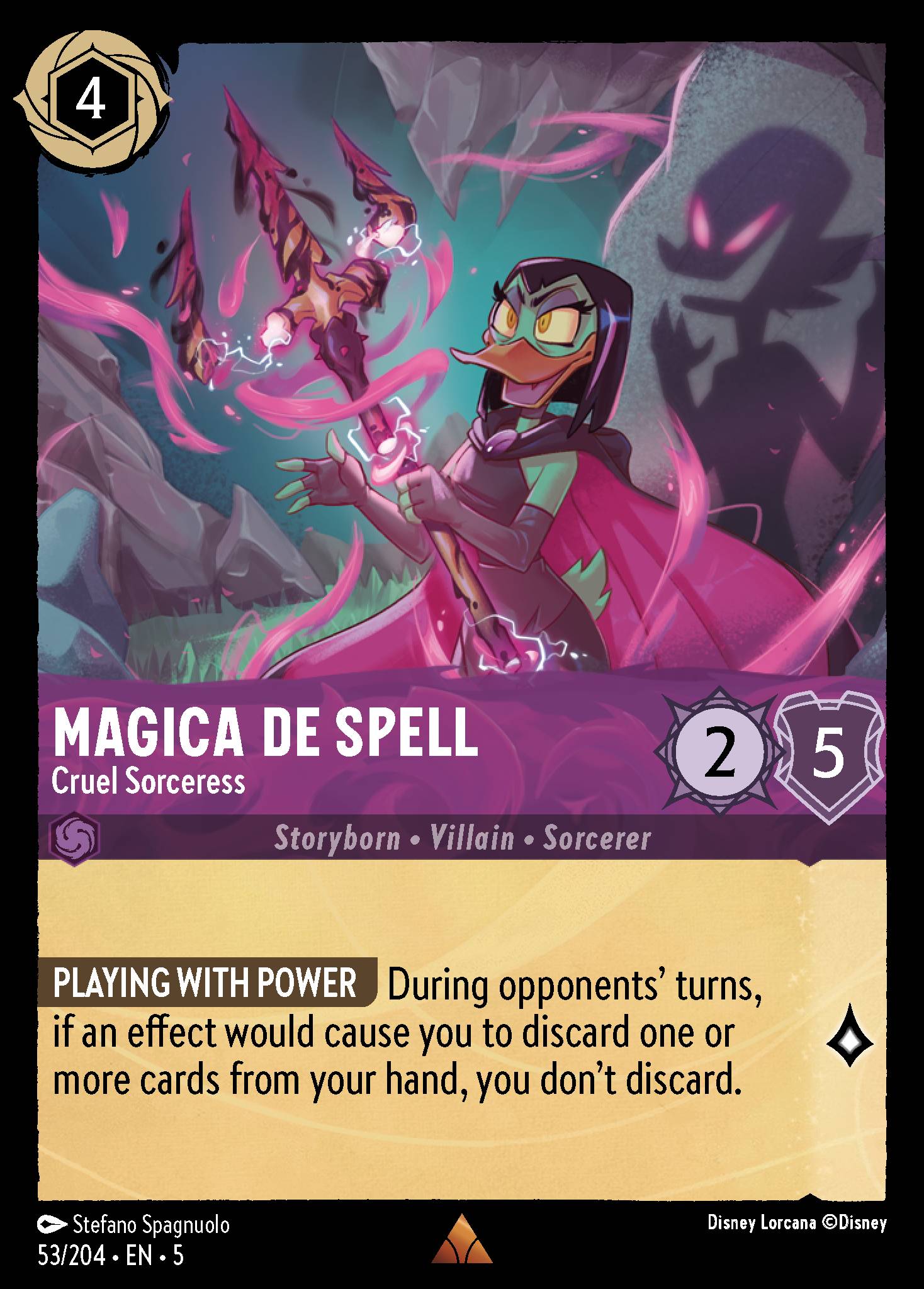 Magica De Spell — Cruel Sorceress Disney Lorcana card