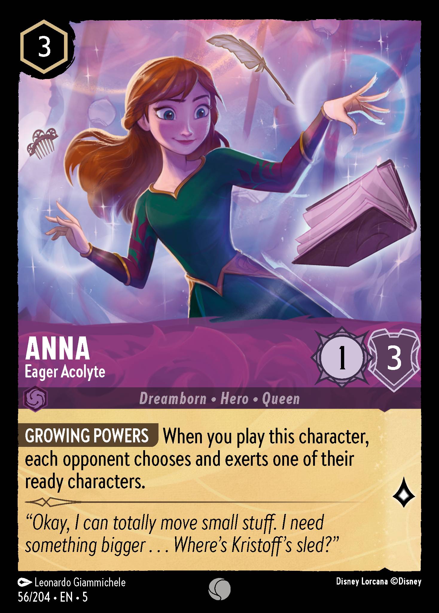 Anna — Eager Acolyte Disney Lorcana card