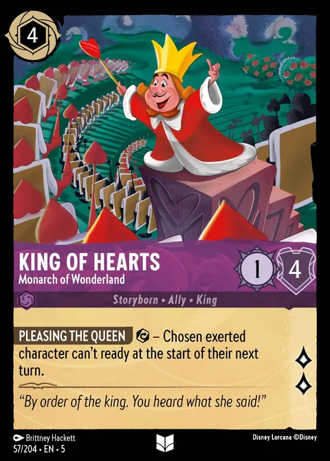 King of Hearts — Monarch of Wonderland Disney Lorcana card
