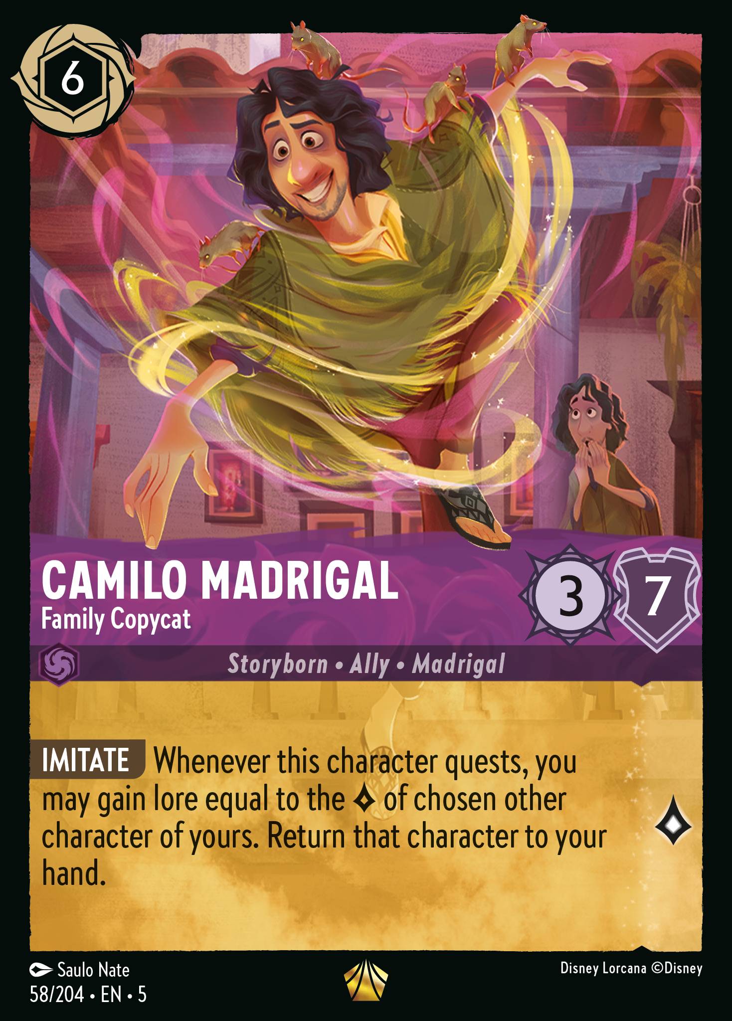 Camilo Madrigal — Family Copycat Disney Lorcana card