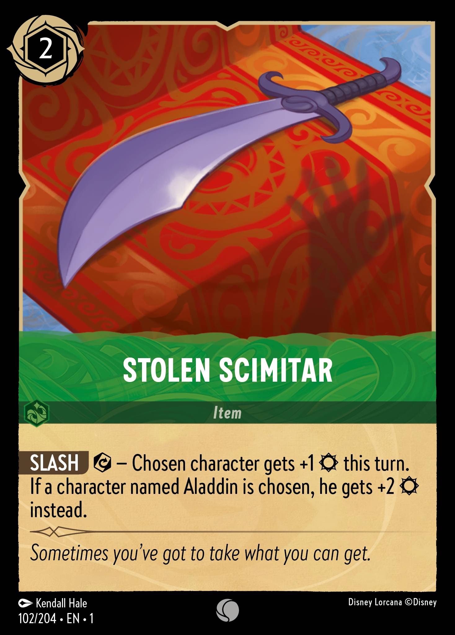 Stolen Scimitar Disney Lorcana card