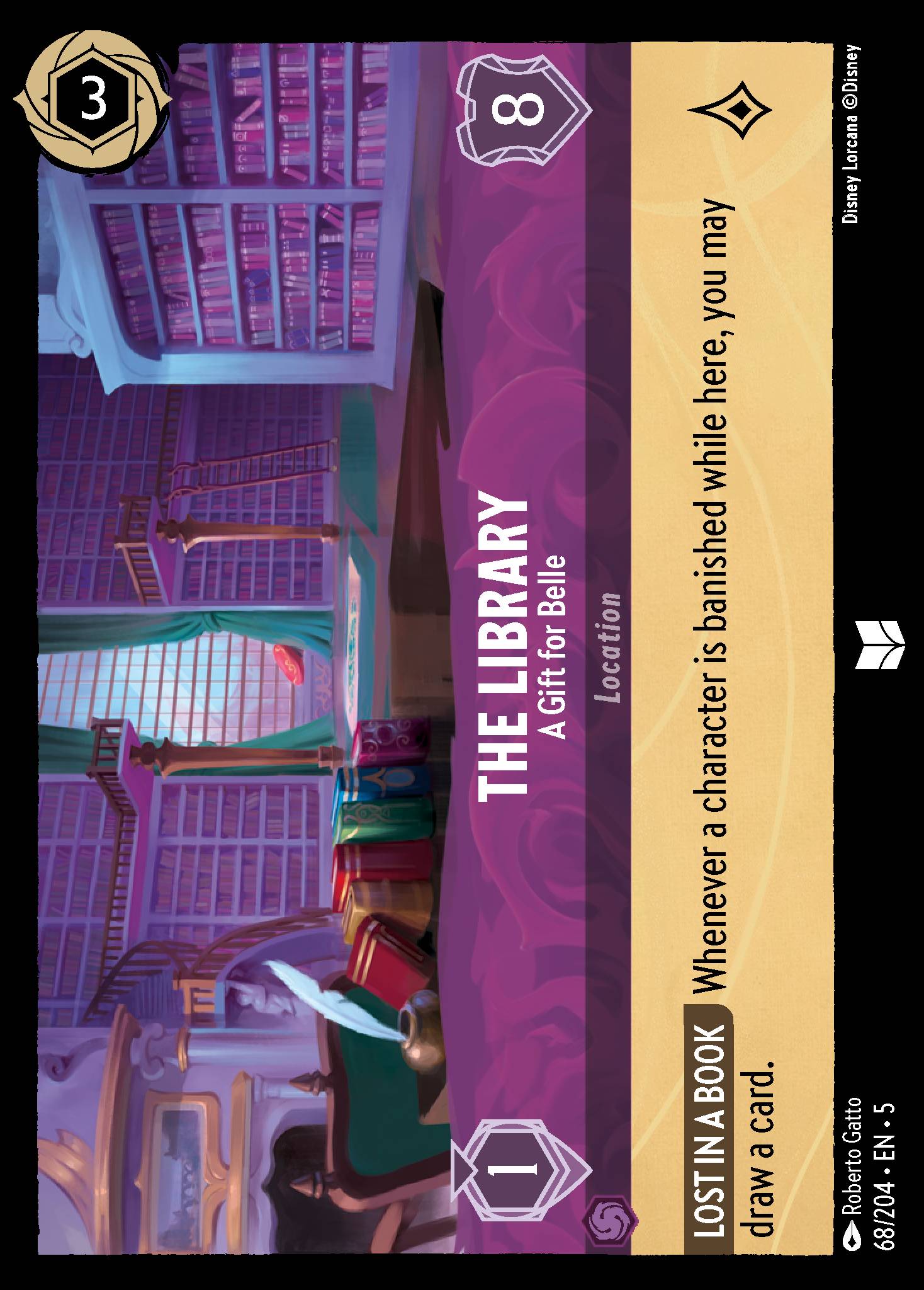 The Library — A Gift for Belle Disney Lorcana card