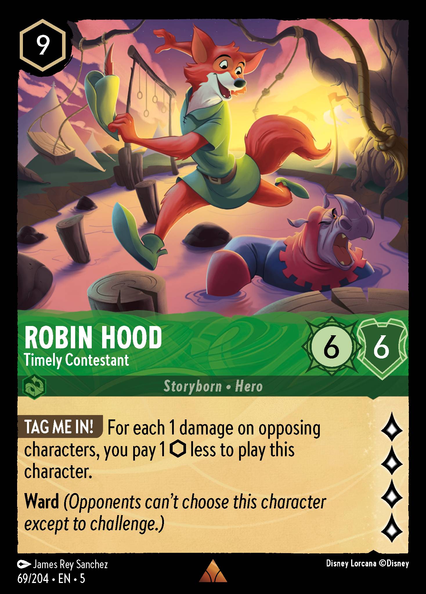 Robin Hood — Timely Contestant Disney Lorcana card