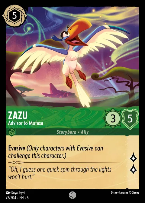 Zazu — Advisor to Mufasa Disney Lorcana card