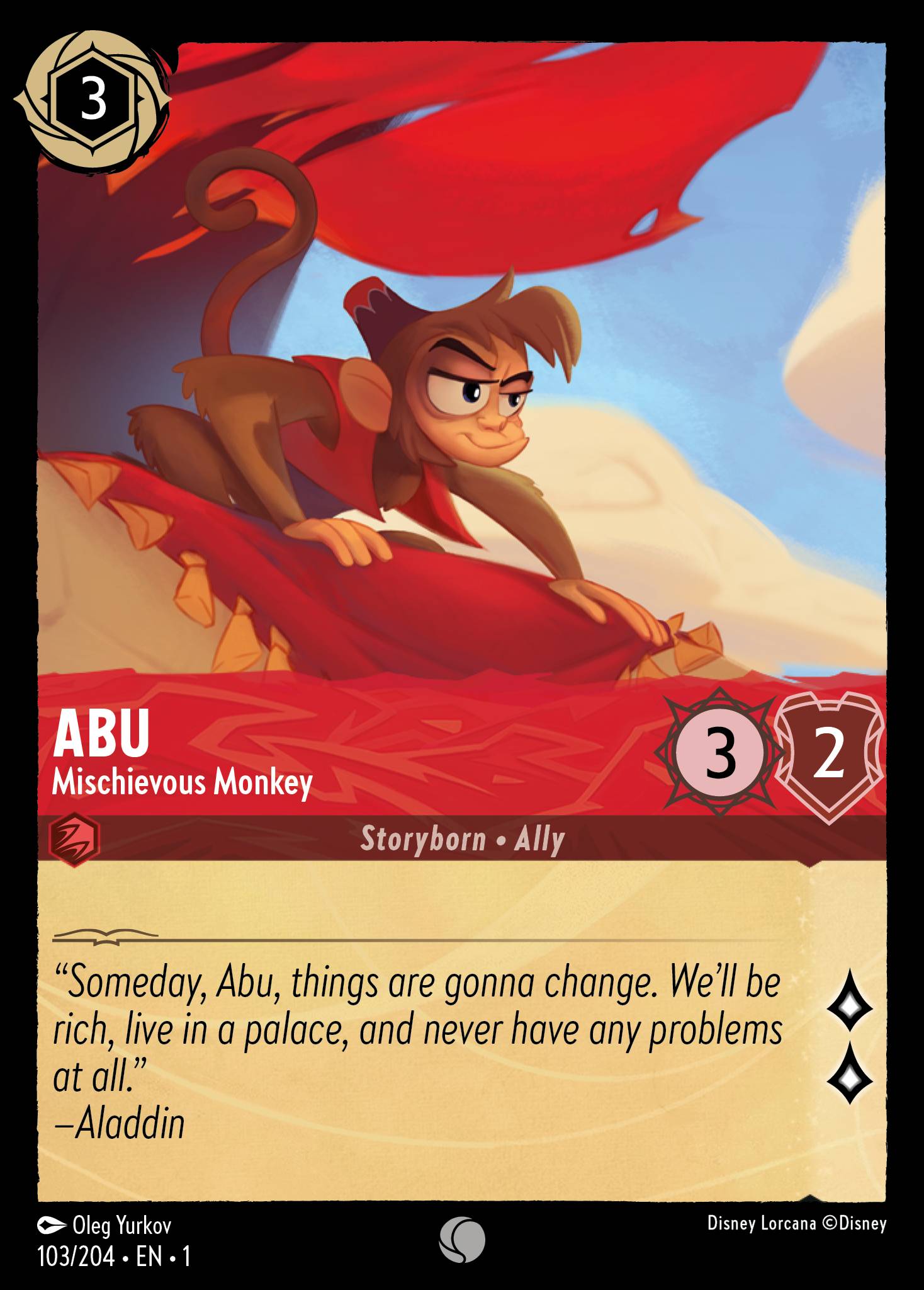 Abu — Mischievous Monkey Disney Lorcana card