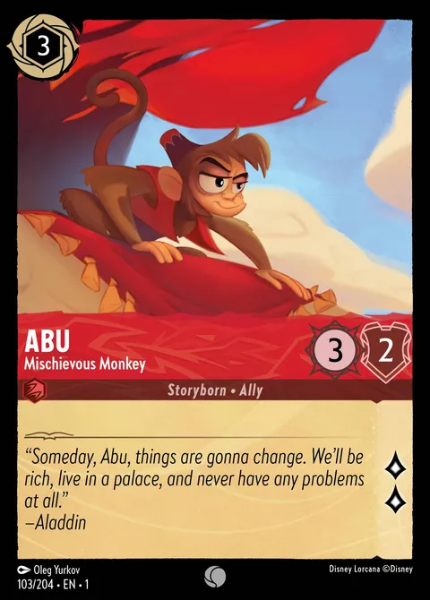 Abu — Mischievous Monkey Disney Lorcana card
