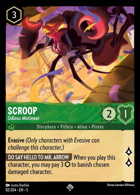 Scroop — Odious Mutineer Disney Lorcana card