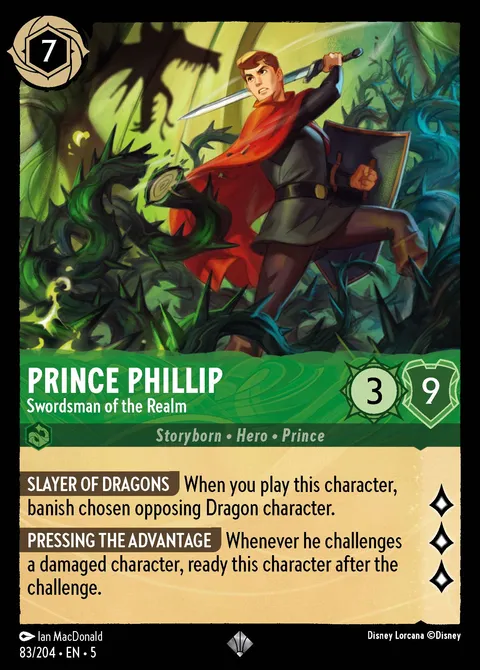 Prince Phillip — Swordsman of the Realm Disney Lorcana card