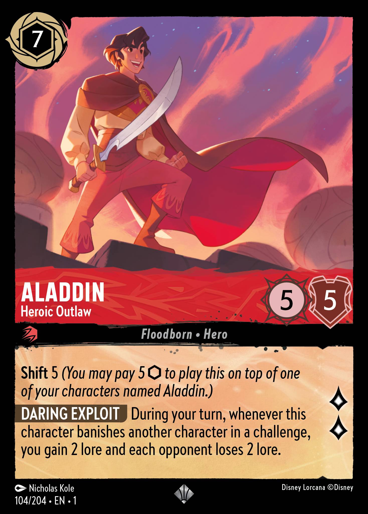 Aladdin — Heroic Outlaw Disney Lorcana card