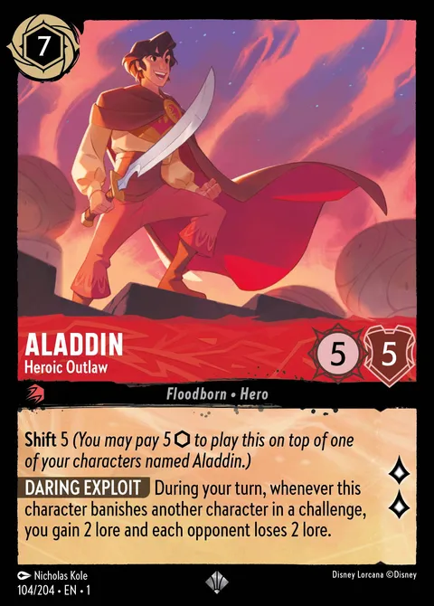 Aladdin — Heroic Outlaw Disney Lorcana card
