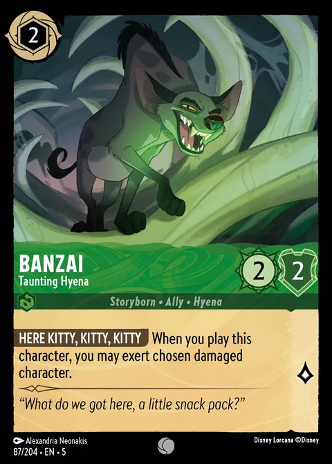 Banzai — Taunting Hyena Disney Lorcana card