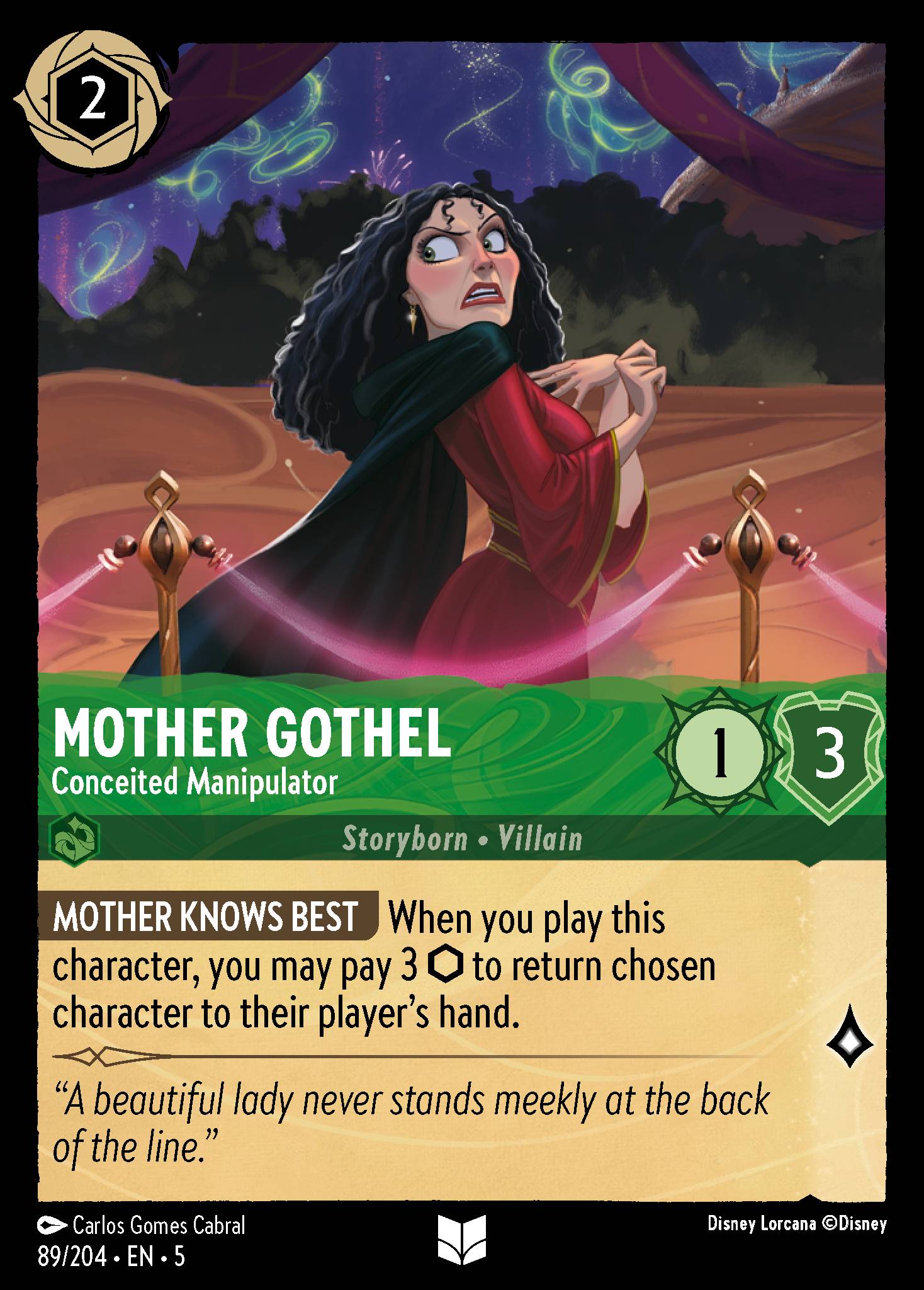 Mother Gothel — Conceited Manipulator Disney Lorcana card