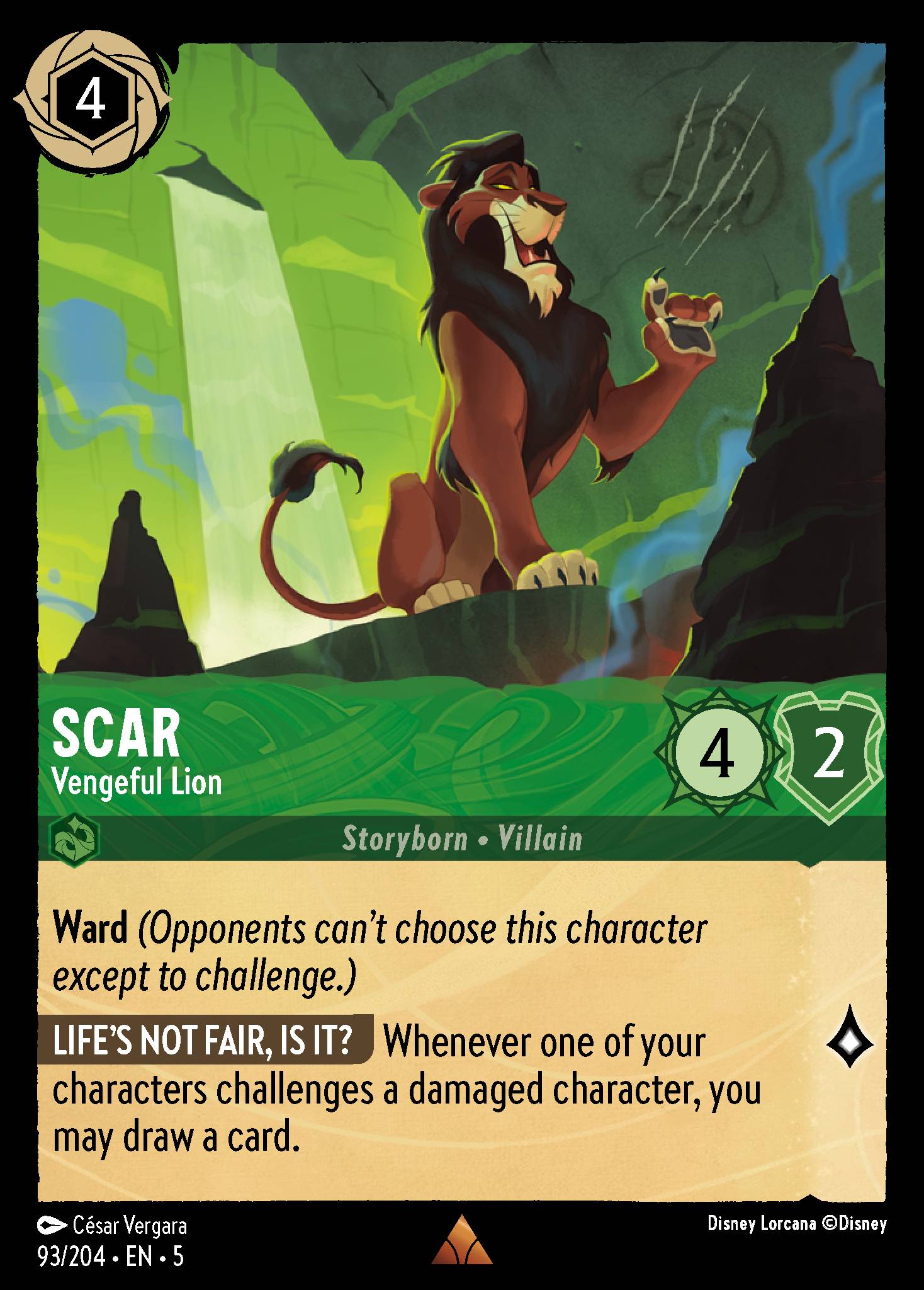 Scar — Vengeful Lion Disney Lorcana card