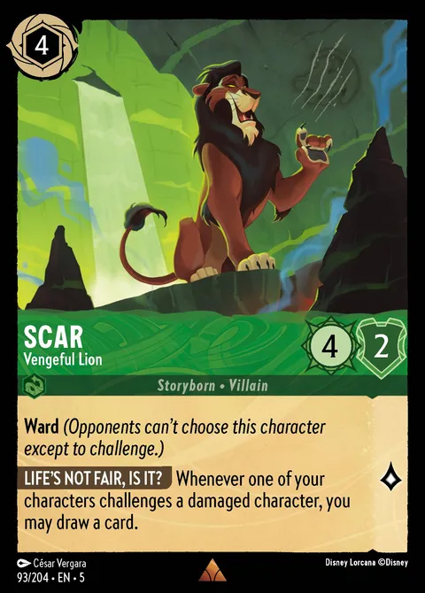 Scar — Vengeful Lion Disney Lorcana card