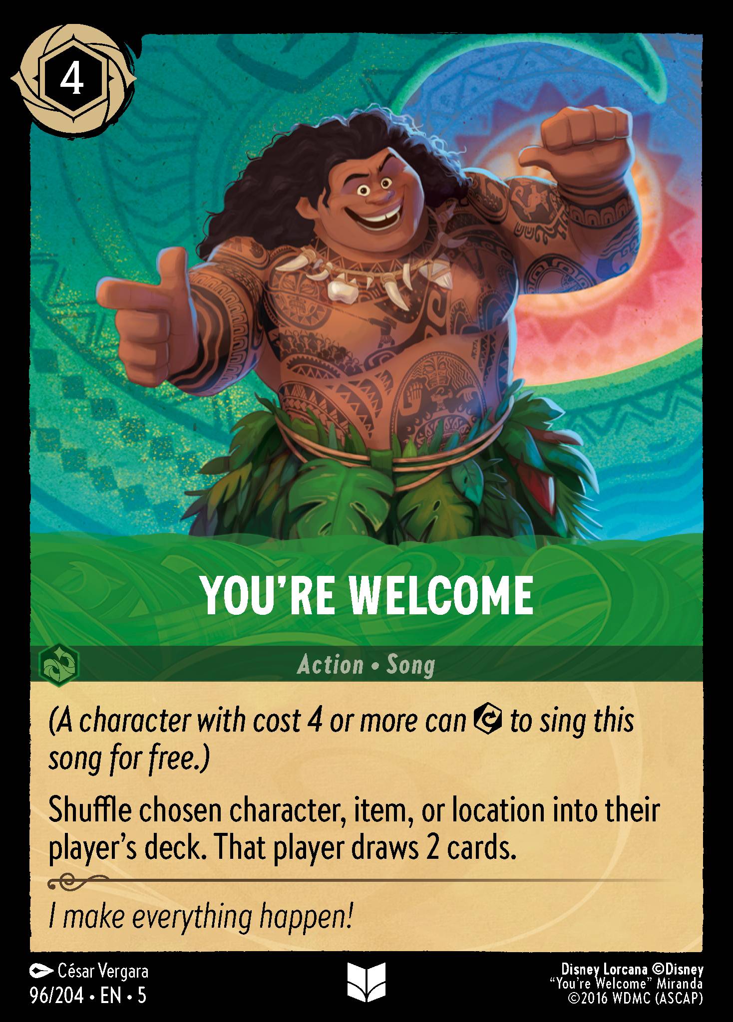 You're Welcome Disney Lorcana card