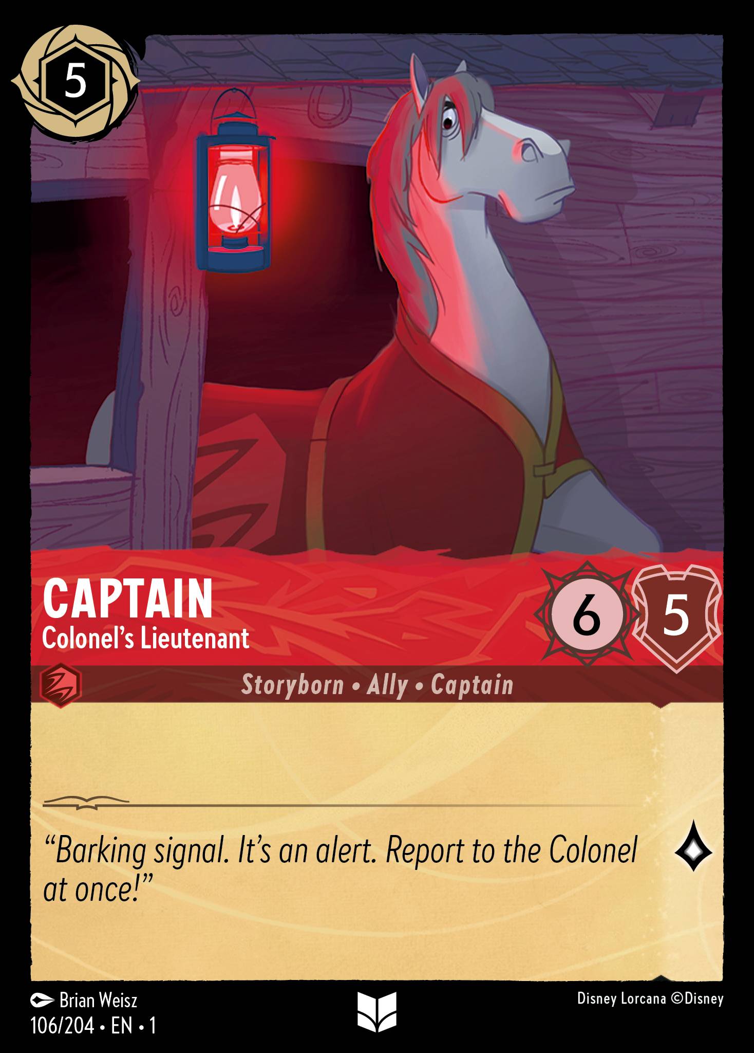Captain — Colonel’s Lieutenant Disney Lorcana card