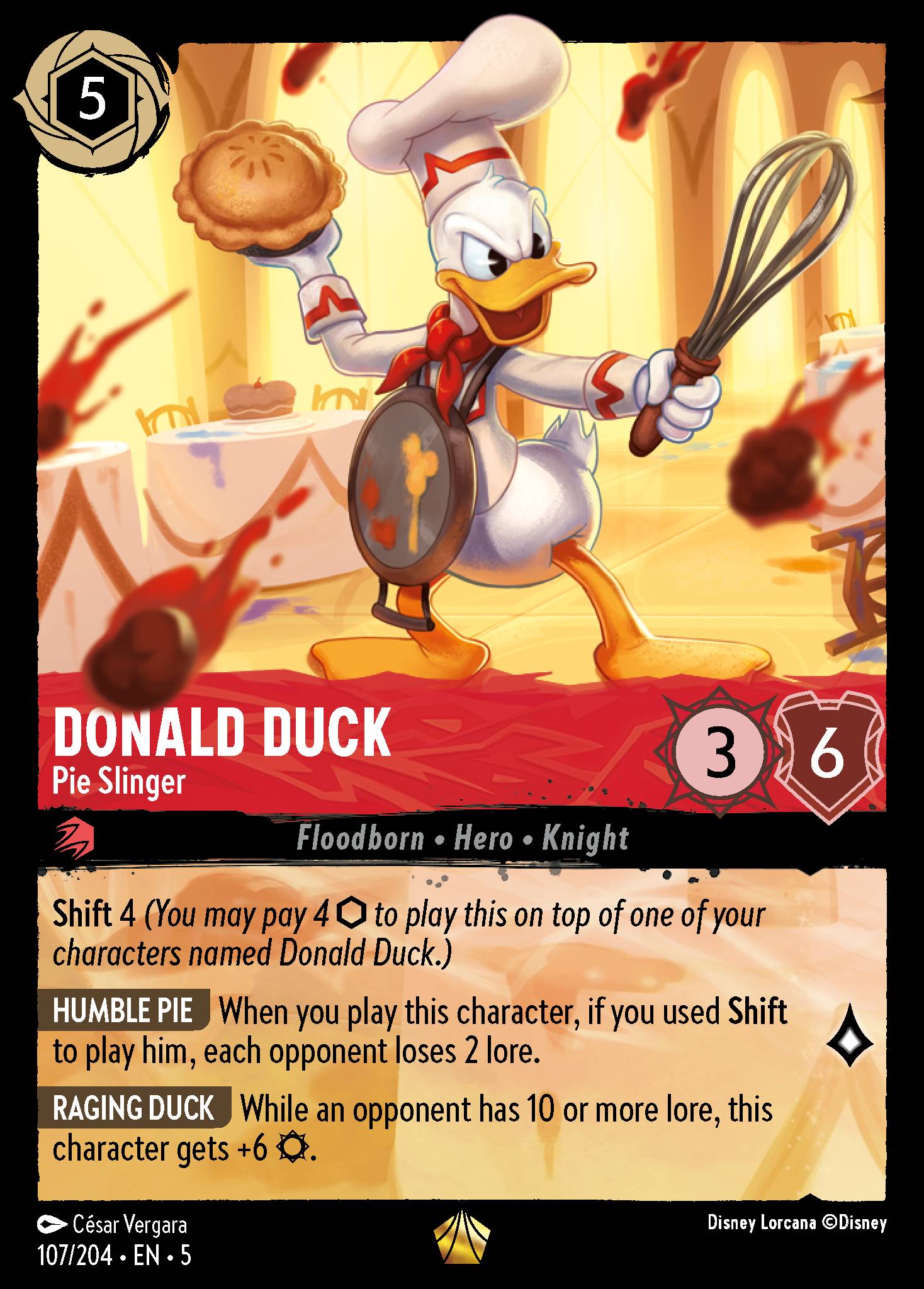 Donald Duck — Pie Slinger Disney Lorcana card