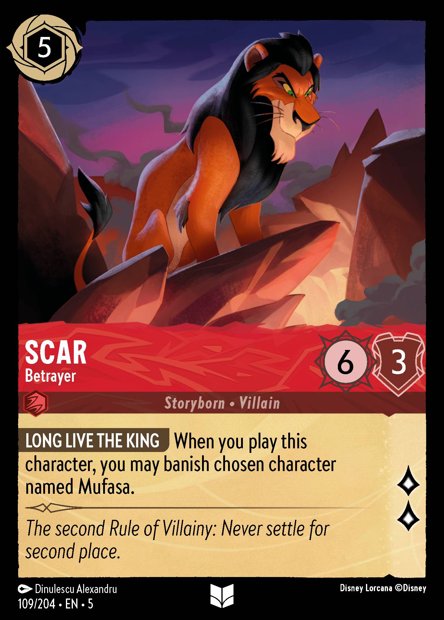 Scar — Betrayer Disney Lorcana card
