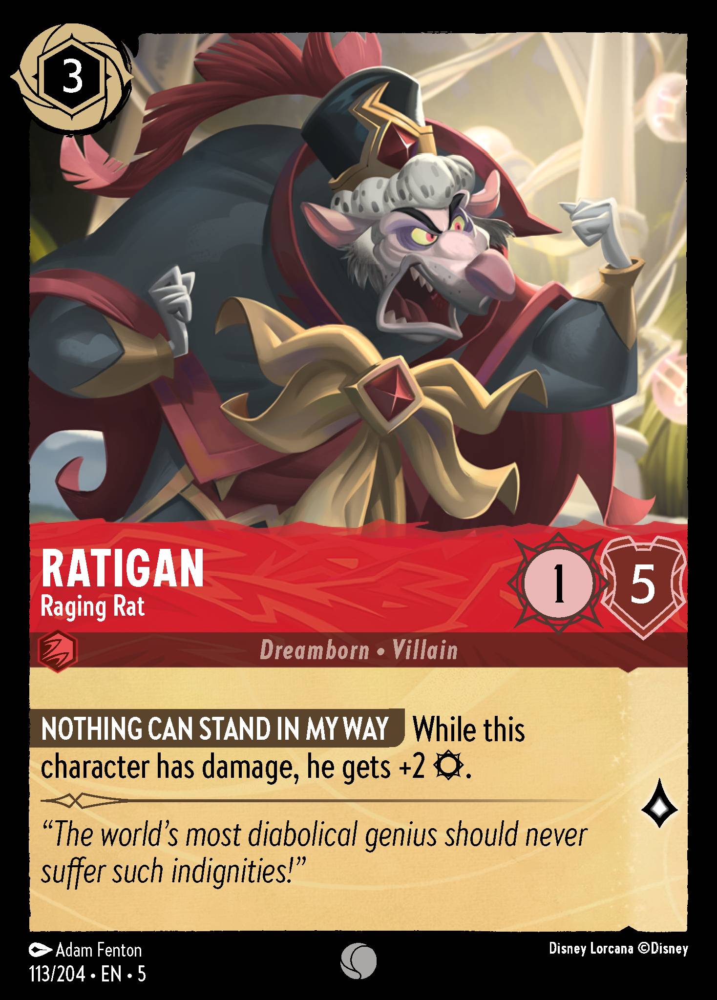 Ratigan — Raging Rat Disney Lorcana card