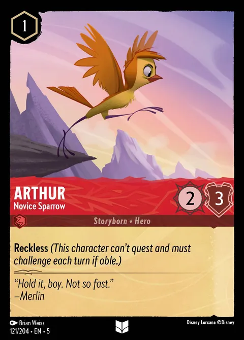 Arthur — Novice Sparrow Disney Lorcana card