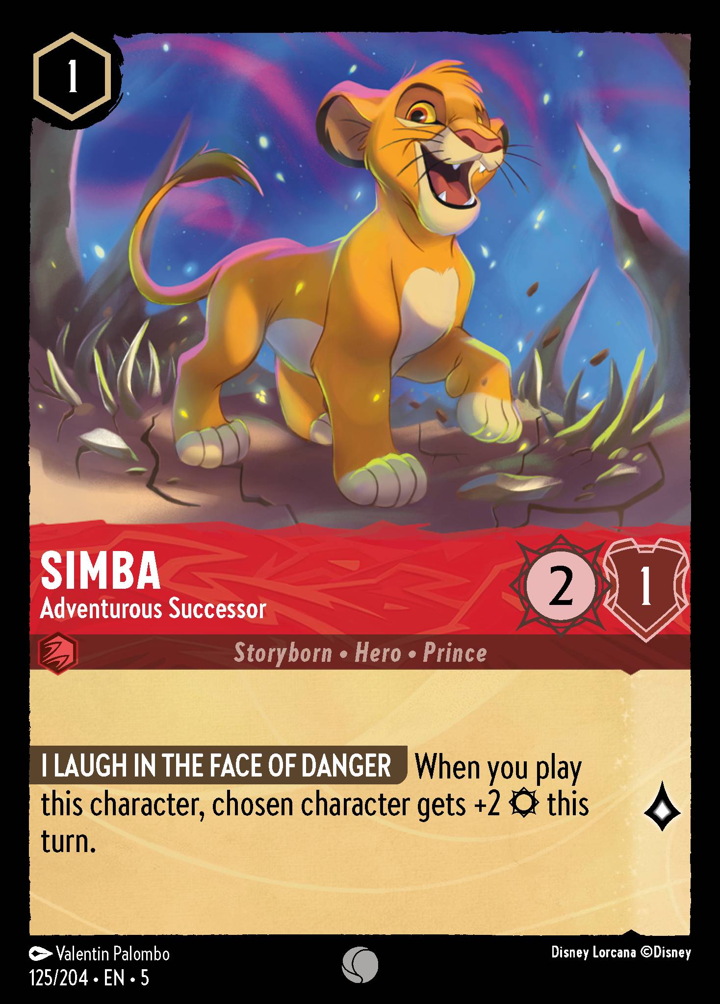 Simba — Adventurous Successor Disney Lorcana card