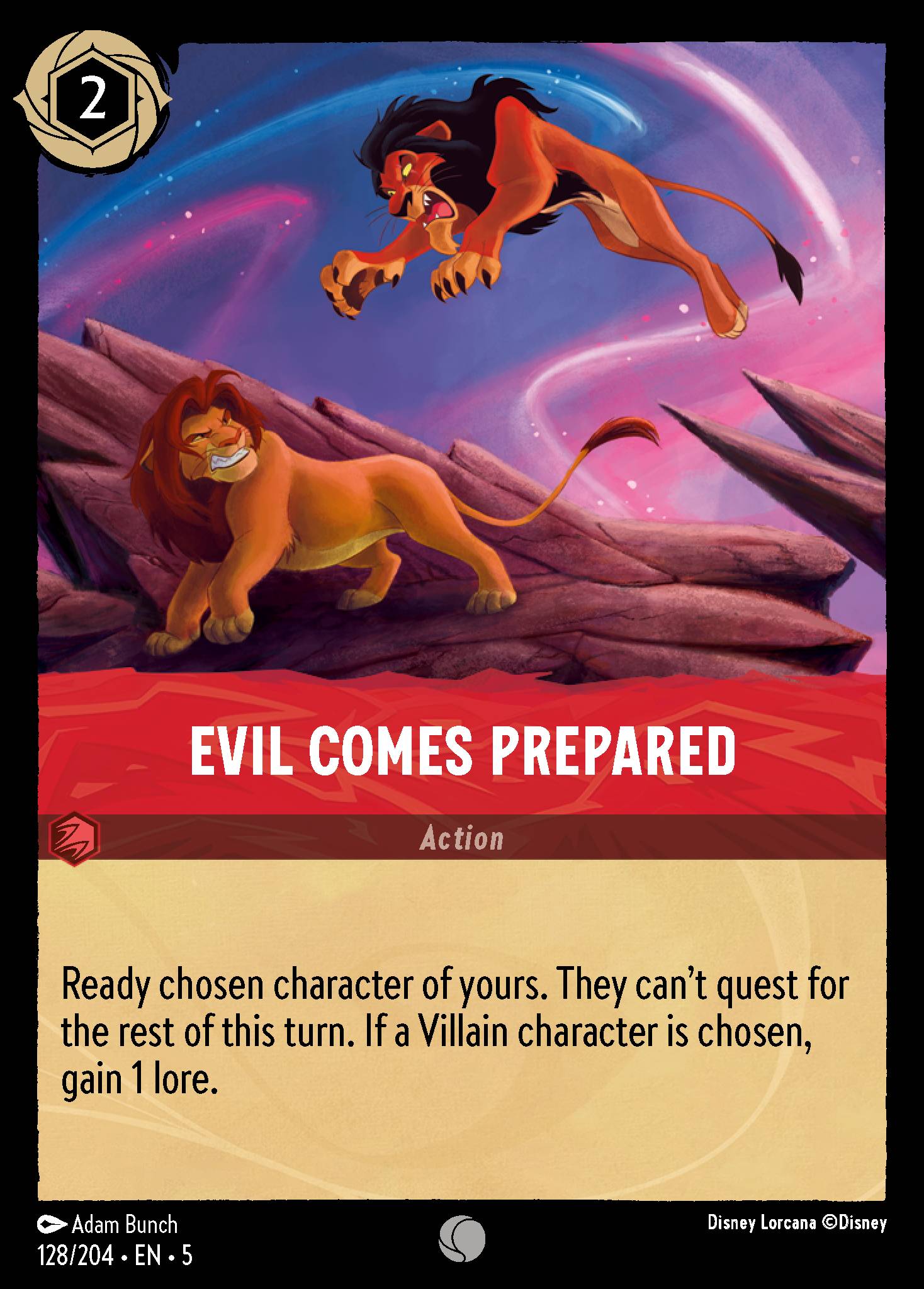 Evil Comes Prepared Disney Lorcana card