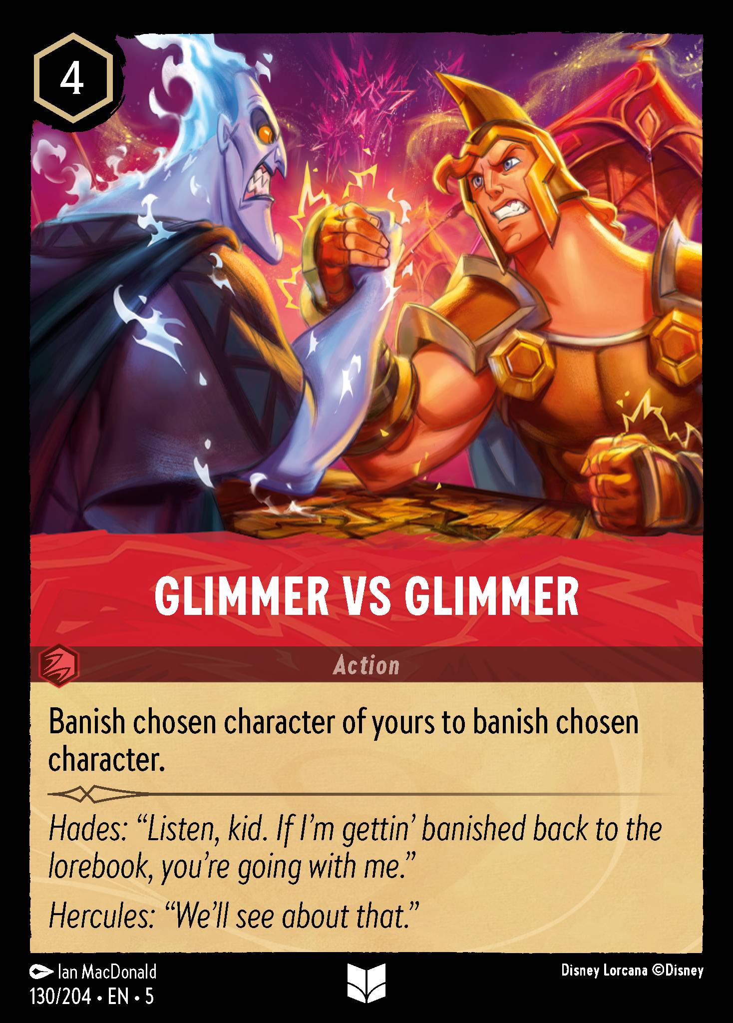 Glimmer vs Glimmer Disney Lorcana card