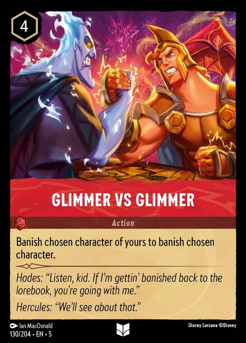 Glimmer vs Glimmer Disney Lorcana card