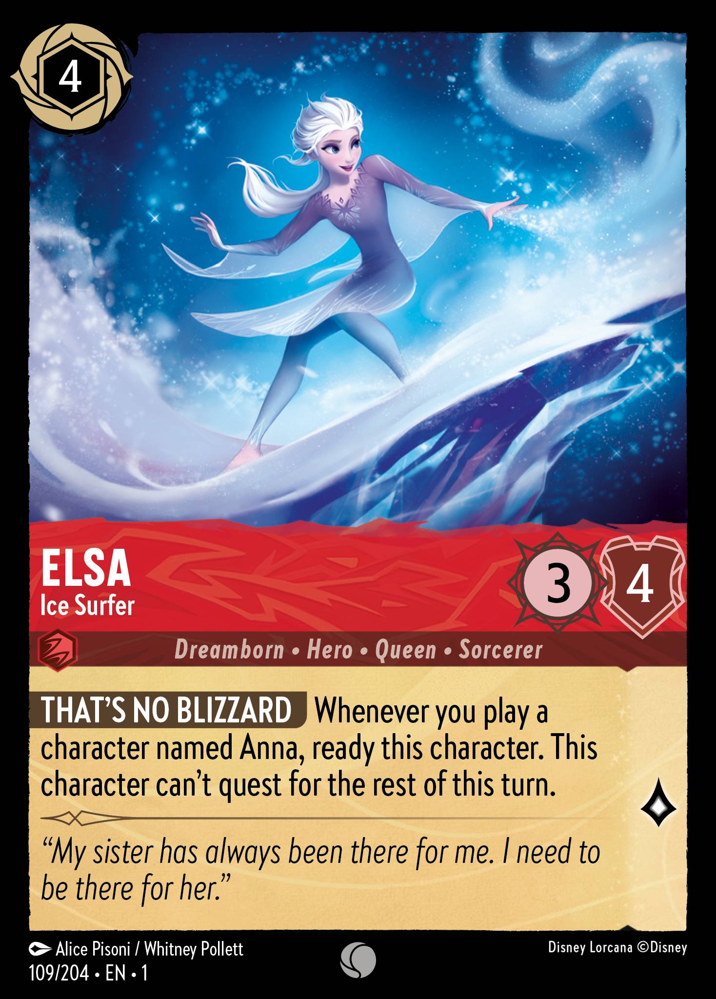 Elsa — Ice Surfer Disney Lorcana card
