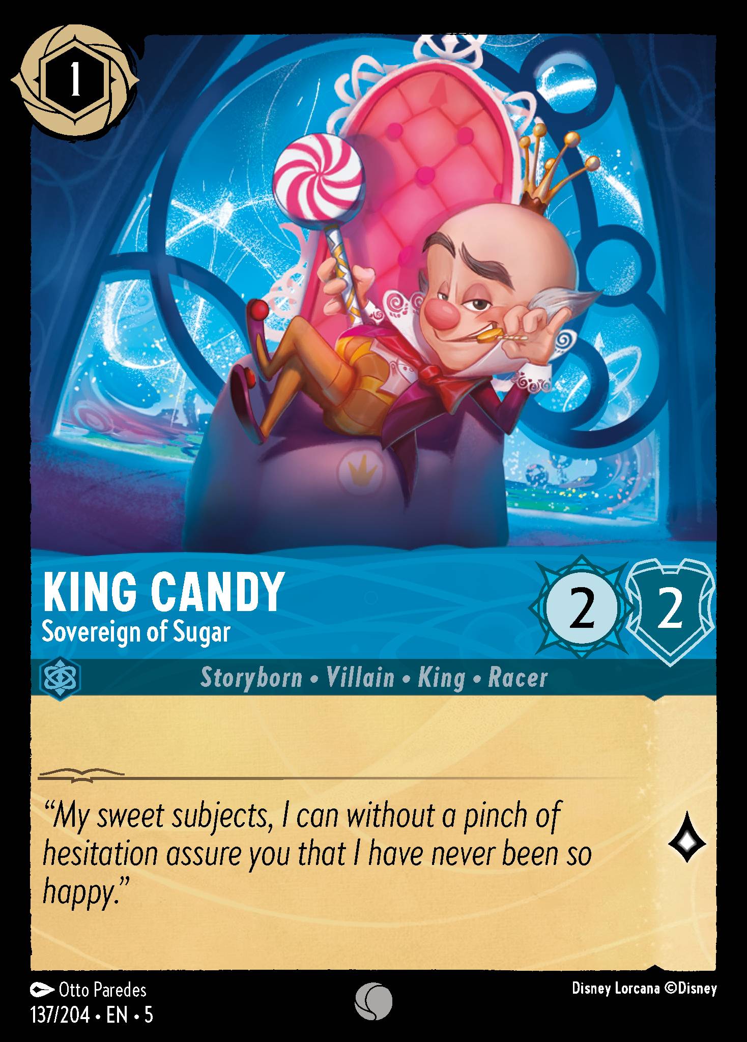 King Candy — Sovereign of Sugar Disney Lorcana card