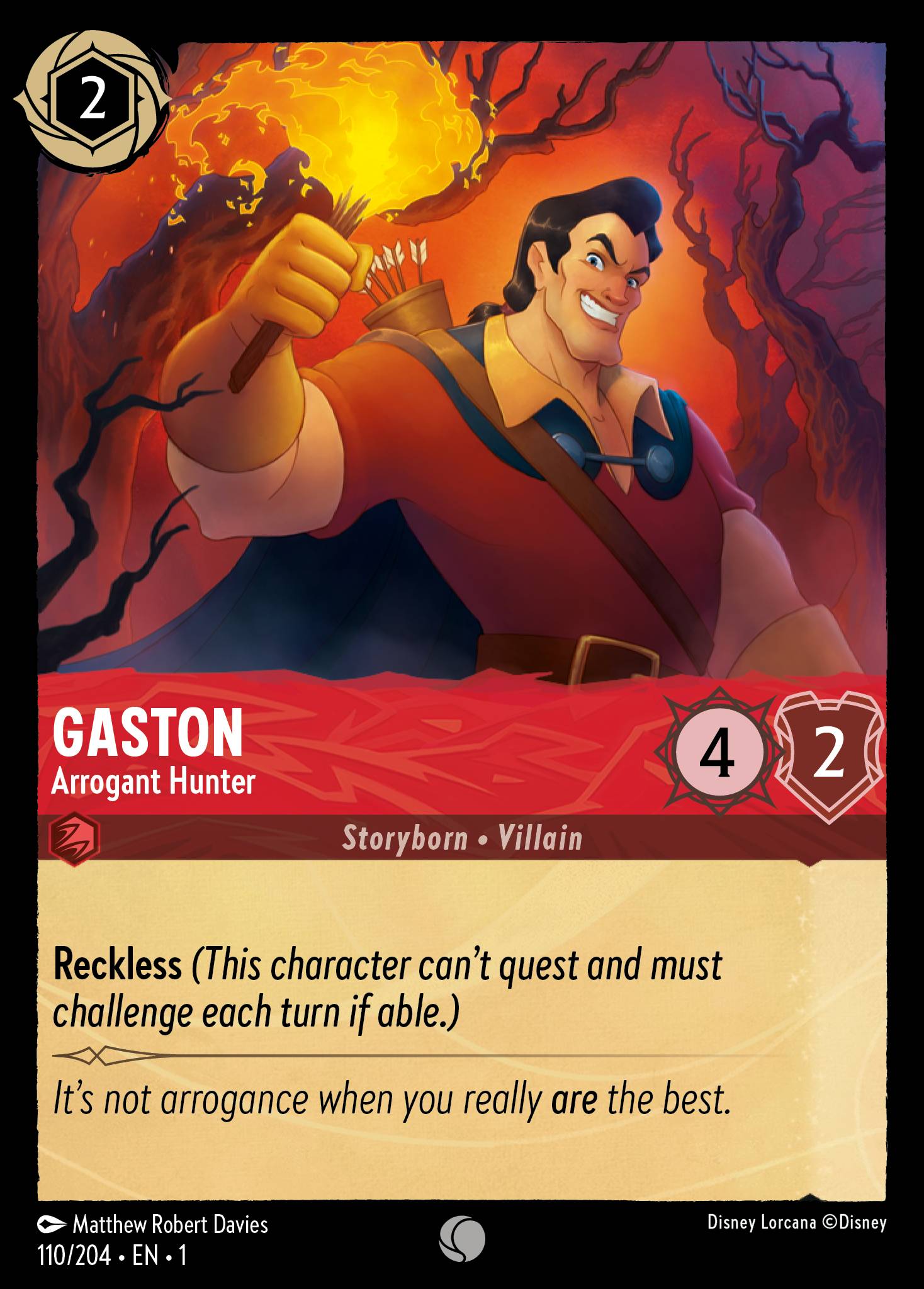 Gaston — Arrogant Hunter Disney Lorcana card
