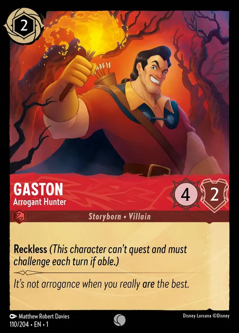 Gaston — Arrogant Hunter Disney Lorcana card