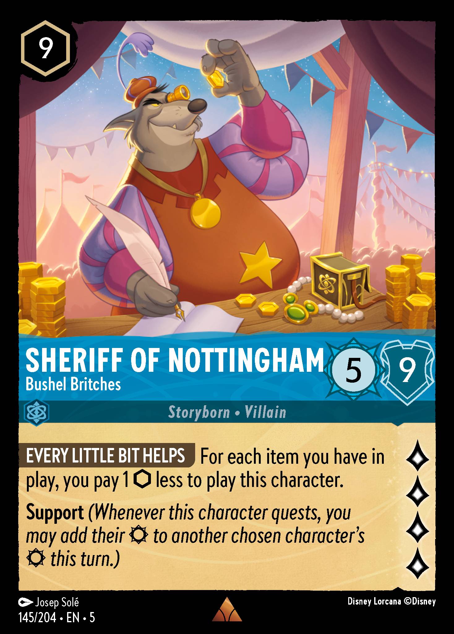 Sheriff of Nottingham — Bushel Britches Disney Lorcana card