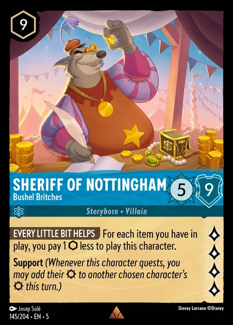 Sheriff of Nottingham — Bushel Britches Disney Lorcana card