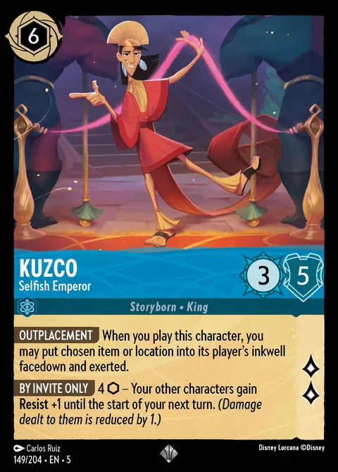Kuzco — Selfish Emperor Disney Lorcana card