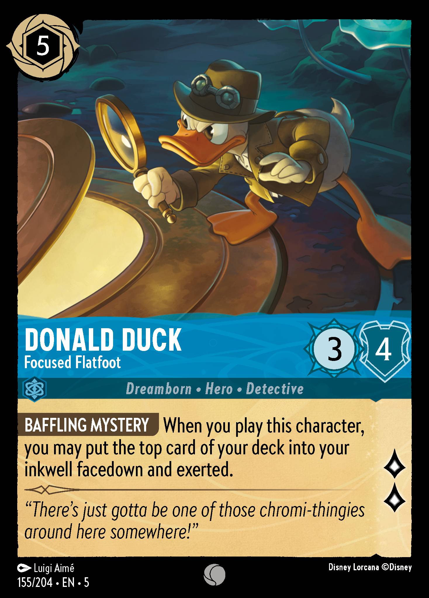 Donald Duck — Focused Flatfoot Disney Lorcana card