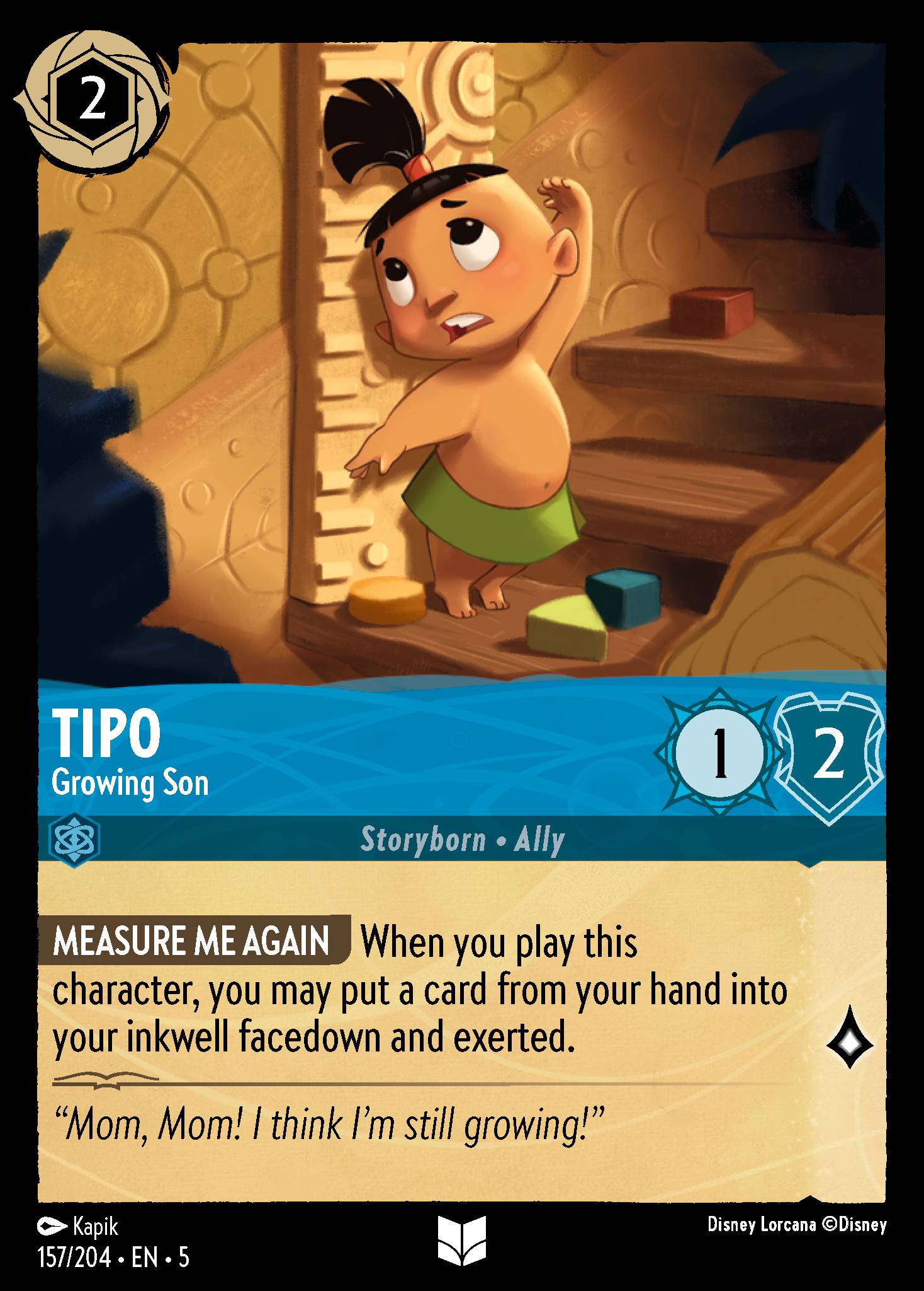Tipo — Growing Son Disney Lorcana card