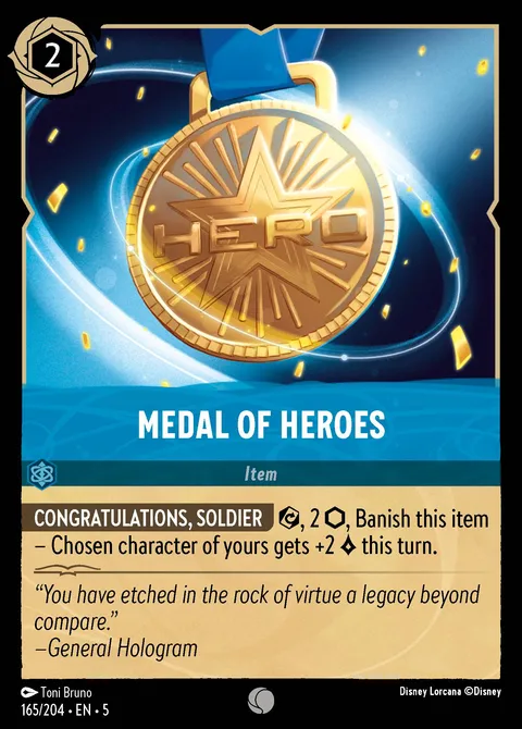 Medal of Heroes Disney Lorcana card