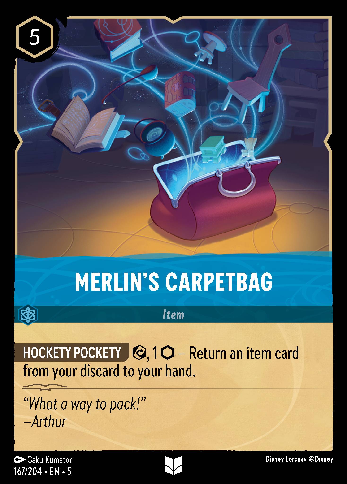 Merlin's Carpetbag Disney Lorcana card