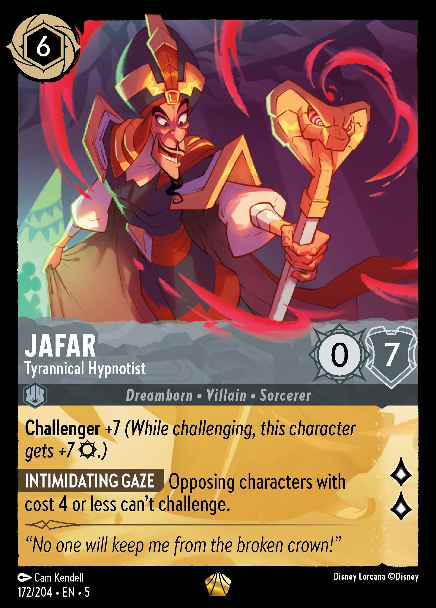 Jafar — Tyrannical Hypnotist Disney Lorcana card