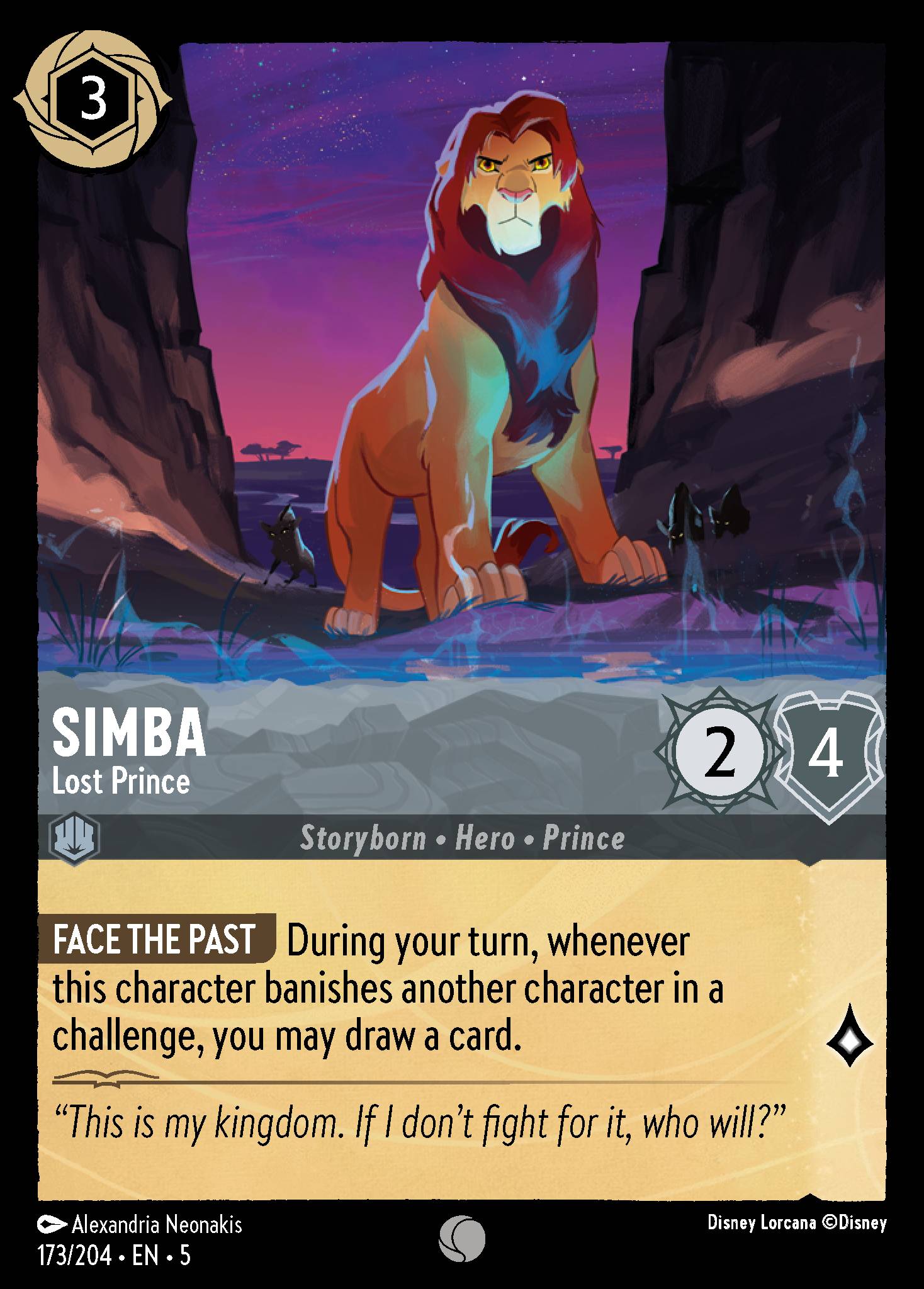 Simba — Lost Prince Disney Lorcana card