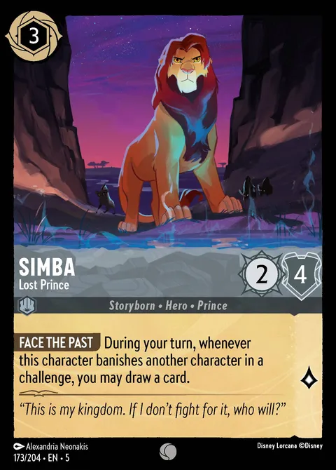 Simba — Lost Prince Disney Lorcana card