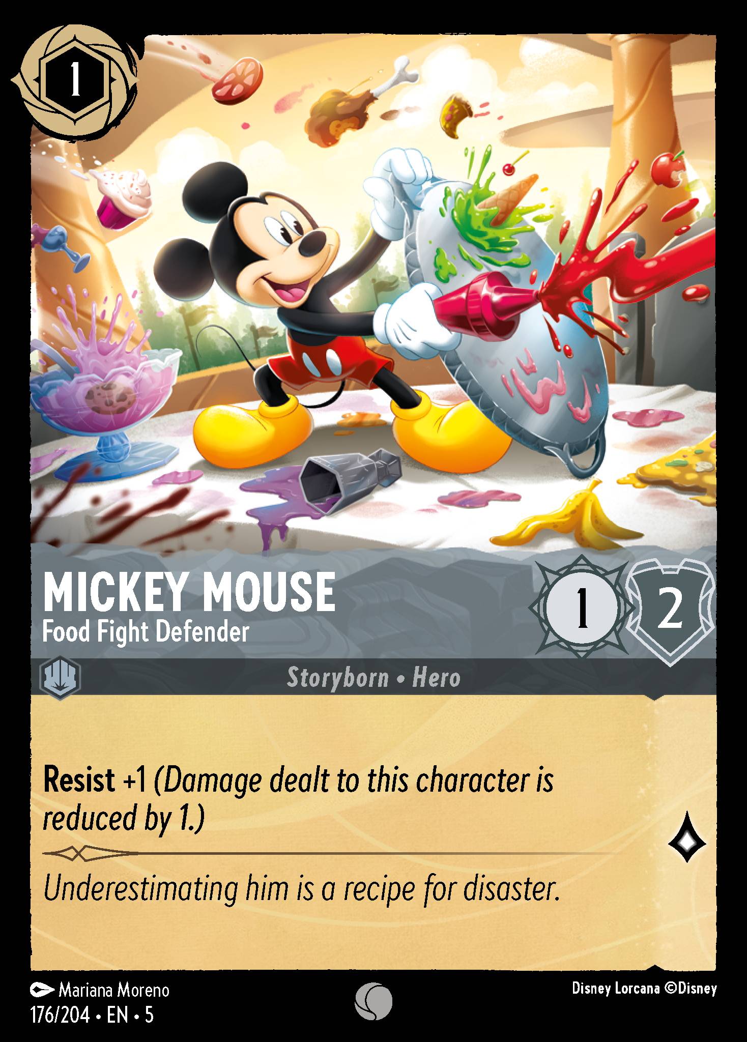 Mickey Mouse — Food Fight Defender Disney Lorcana card