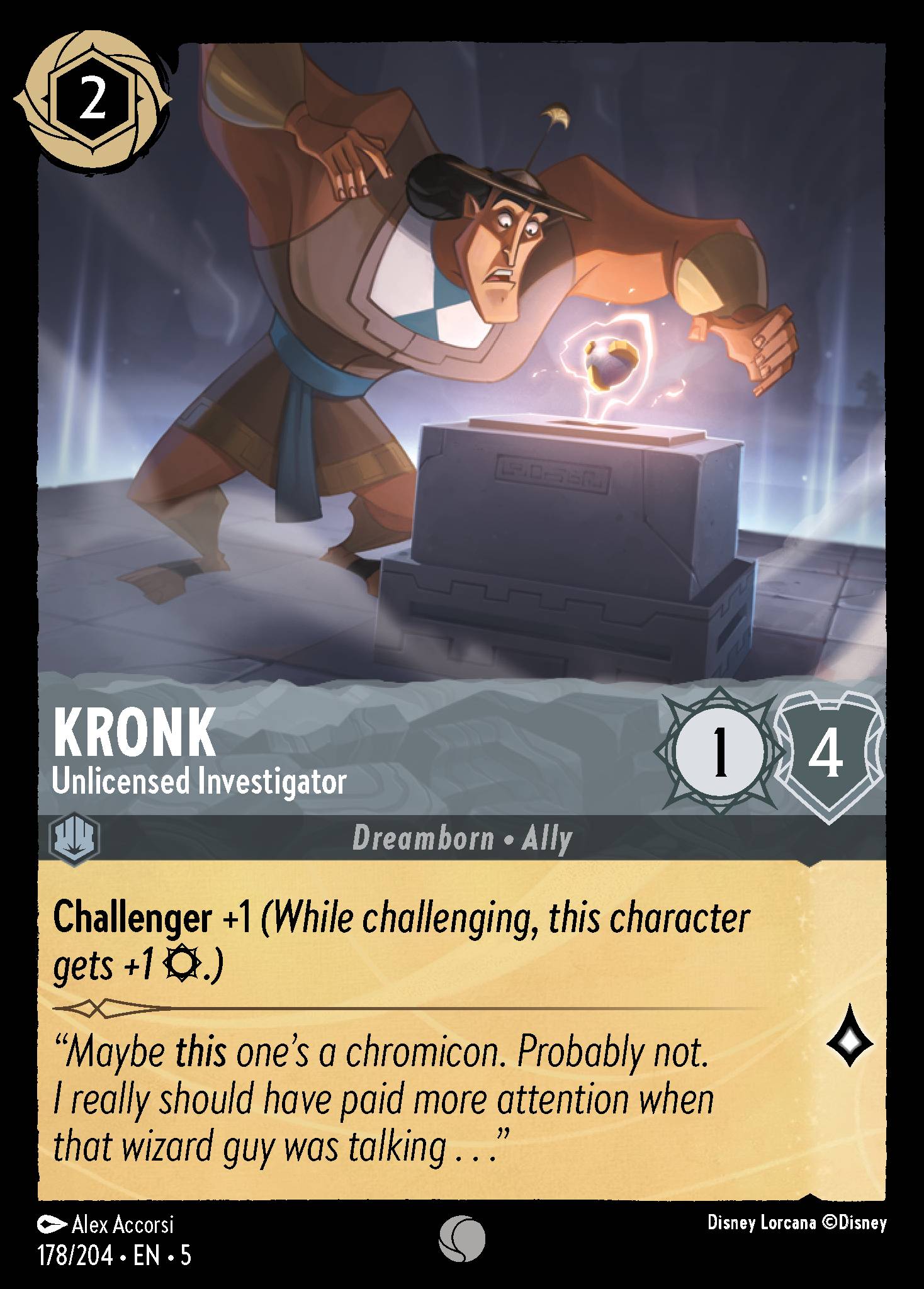 Kronk — Unlicensed Investigator Disney Lorcana card
