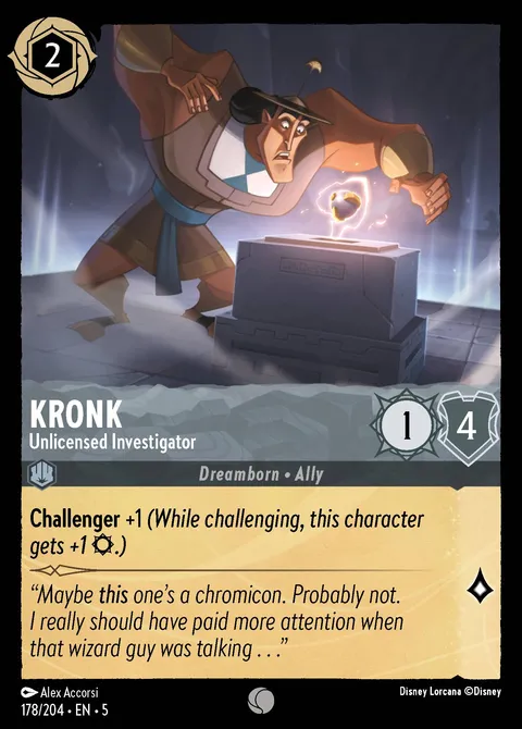 Kronk — Unlicensed Investigator Disney Lorcana card