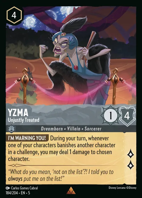 Yzma — Unjustly Treated Disney Lorcana card